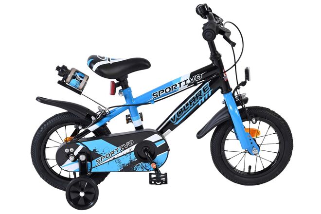 Volare Sportivo Barncykel 12 tum, dubbla handbromsar, Svart - För barn 3-4 år