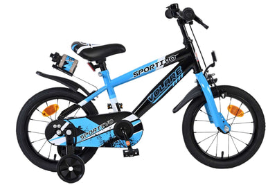 Volare Sportivo 14 Tum Barncykel Med Stödhjul, Blå - För barn 3-5 år