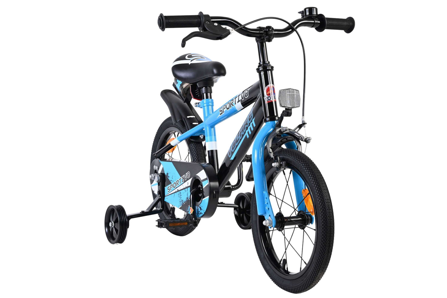 Volare Sportivo 14 Tum Barncykel Med Stödhjul, Blå - För barn 3-5 år