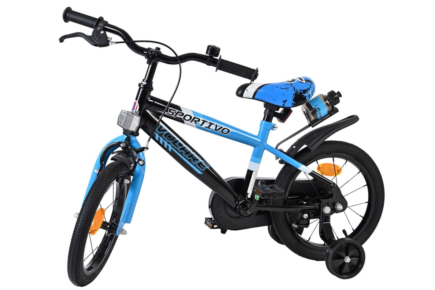 Volare Sportivo 14 Tum Barncykel Med Stödhjul, Blå - För barn 3-5 år