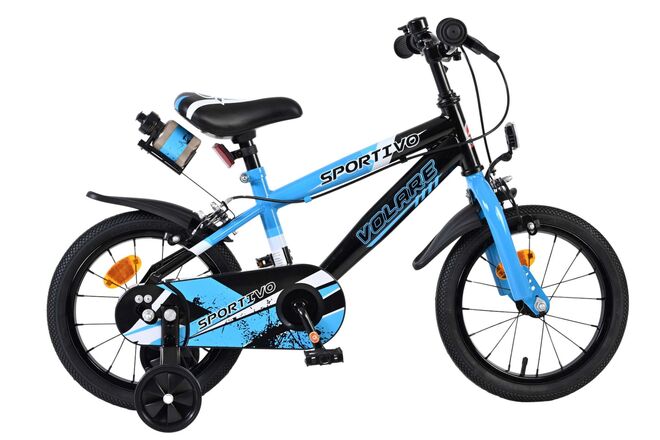 Volare Sportivo Barncykel 14 tum, dubbla handbromsar, Svart - För barn 5-5 år