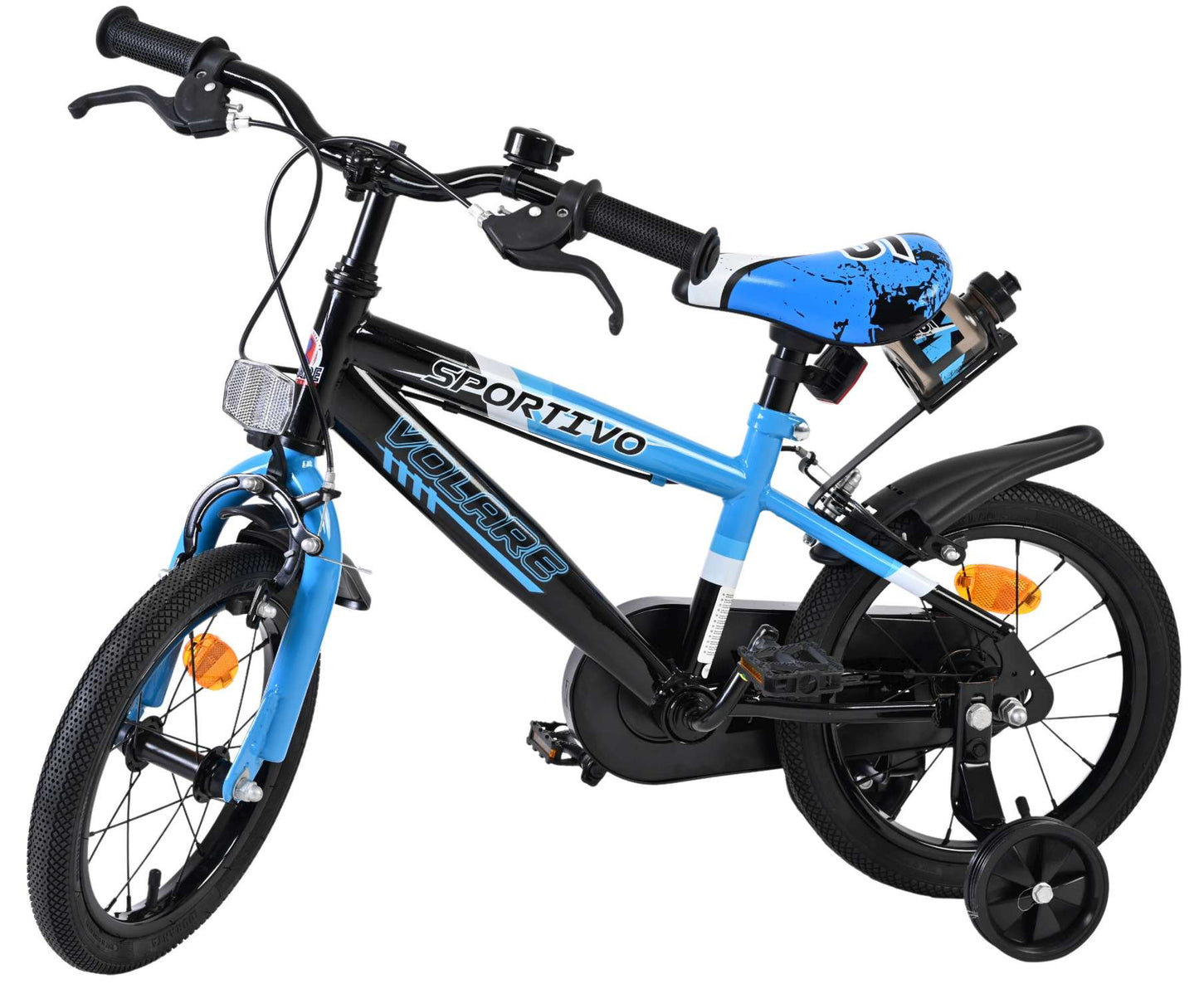 Volare Sportivo Barncykel 14 tum, dubbla handbromsar, Svart - För barn 5-5 år