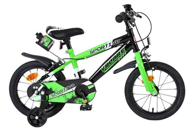Volare Sportivo Barncykel 14 tum, dubbla handbromsar, Grön - För barn 5-5 år