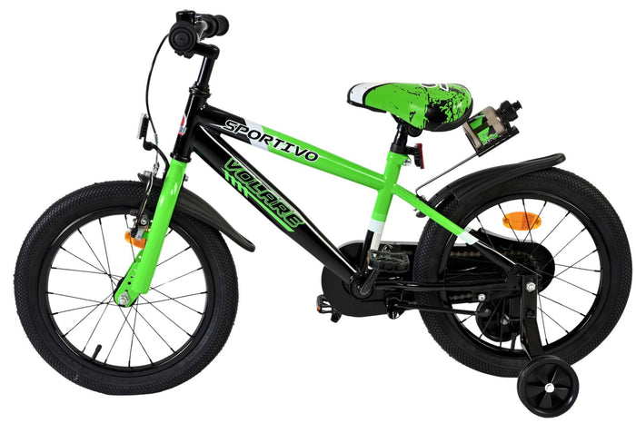Volare Sportivo 16 Tum Barncykel, Grön - För barn 4-6 år