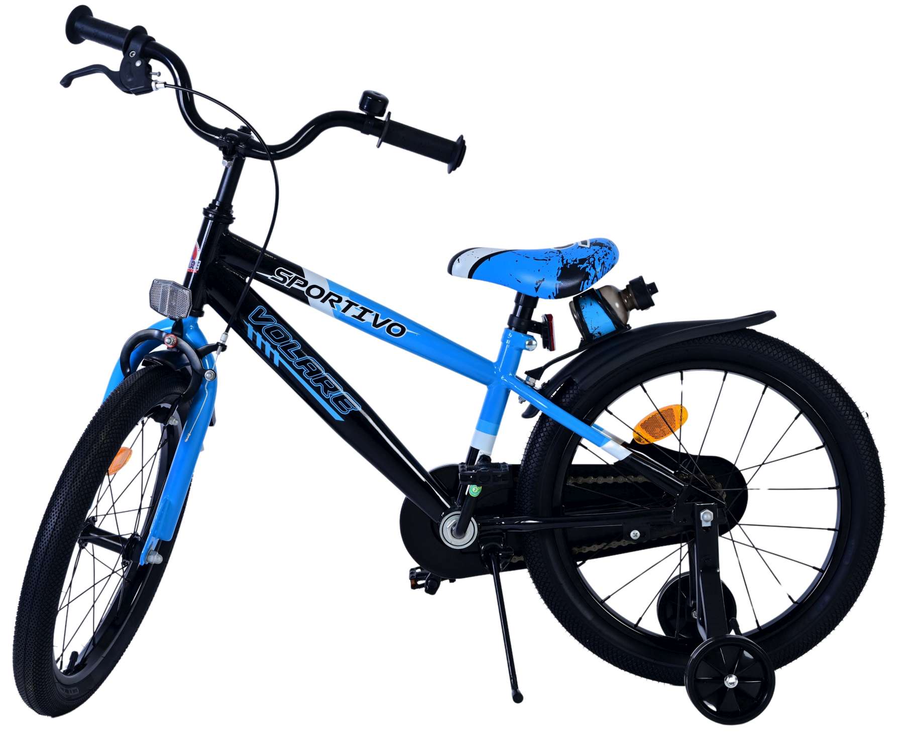 Volare Sportivo Barncykel 18 tum, Blå Svart - Lilla Cykelbutiken