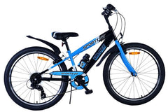 Volare Sportivo Barncykel 24 tum, Svart Blå 7 Växlar - För barn 8-10 år
