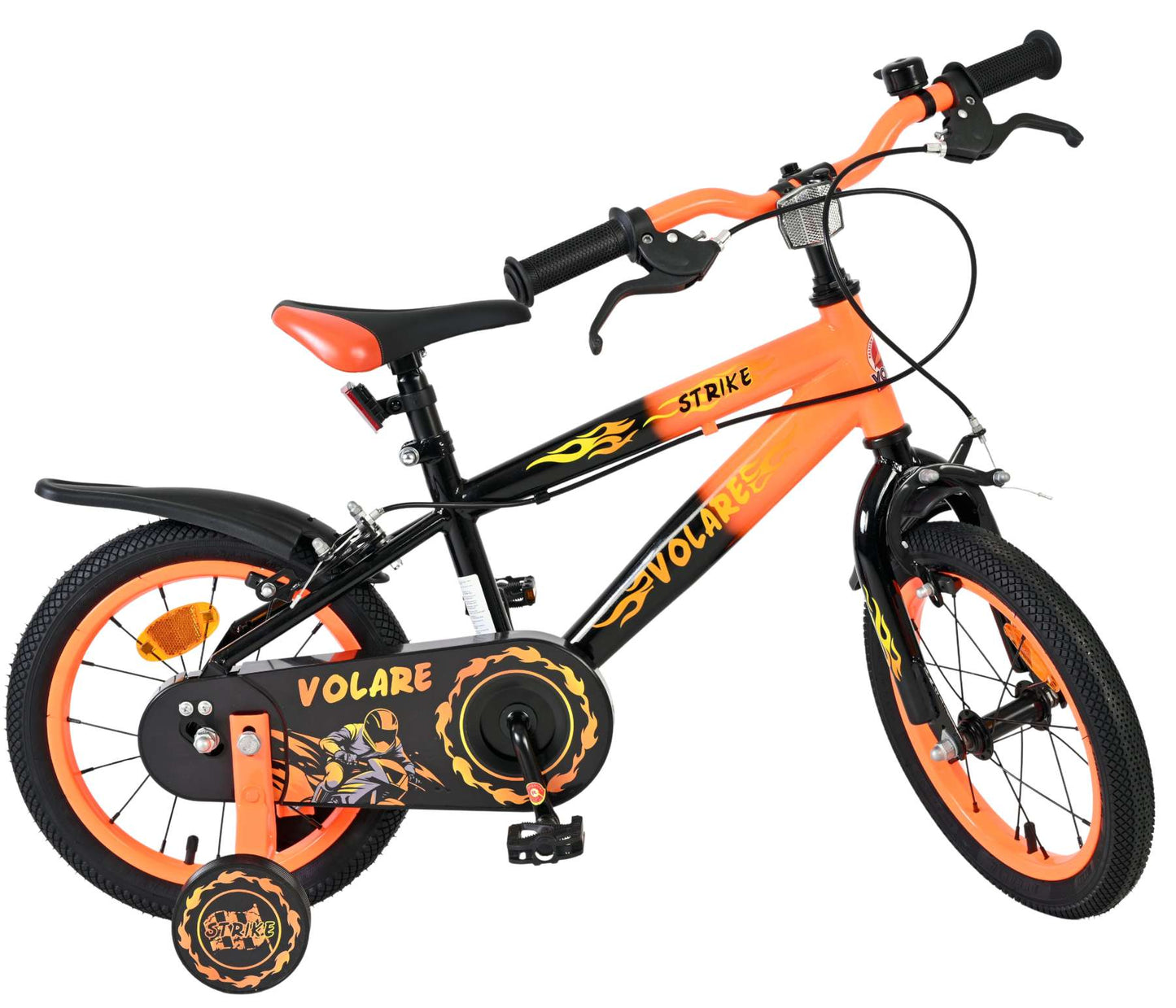 Volare Strike Barncykel 14 tum, dubbla handbromsar, Orange - För barn 5-5 år