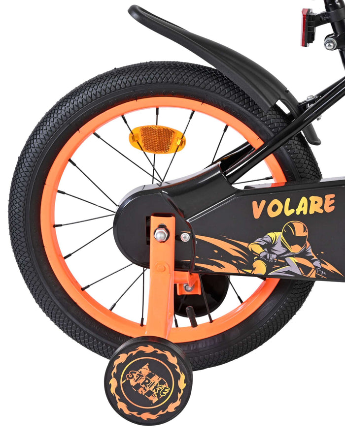 Volare Strike Barncykel 16 tum, dubbla handbromsar, Orange - För barn 4-6 år