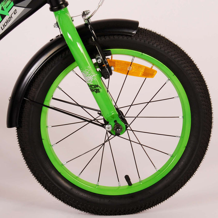 Volare Thombike Barncykel 16 tum, Svart Grön - Lilla Cykelbutiken