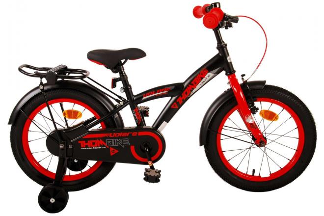 Volare Thombike Barncykel 16 tum, Svart Röd - Lilla Cykelbutiken