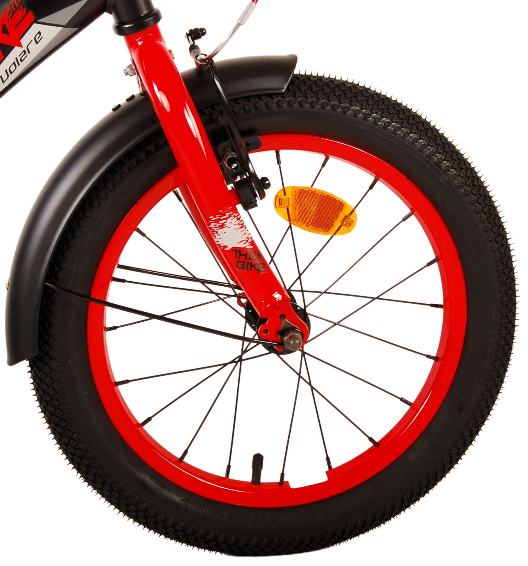 Volare Thombike Barncykel 16 tum, Svart Röd - Lilla Cykelbutiken