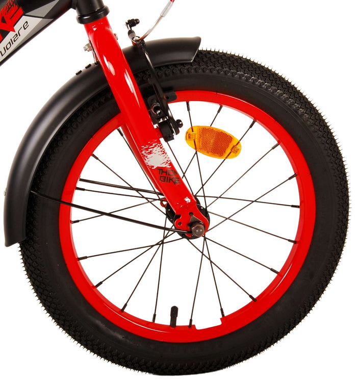 Volare Thombike Barncykel 16 tum, Svart Röd - Lilla Cykelbutiken