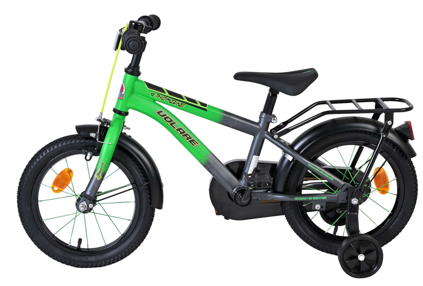 Volare Thombike Barncykel 14 tum, Grön - För barn 5-5 år
