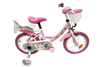 Volare Unicorn Barncykel 14 tum, Rosa - För barn 5-5 år