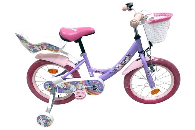 Volare Unicorn Barncykel 16 tum, Lila - För barn 4-6 år