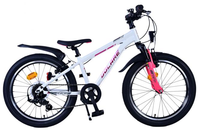 Volare XC Race Barncykel 20 tum, 7 Växlar Vit Rosa - Lilla Cykelbutiken