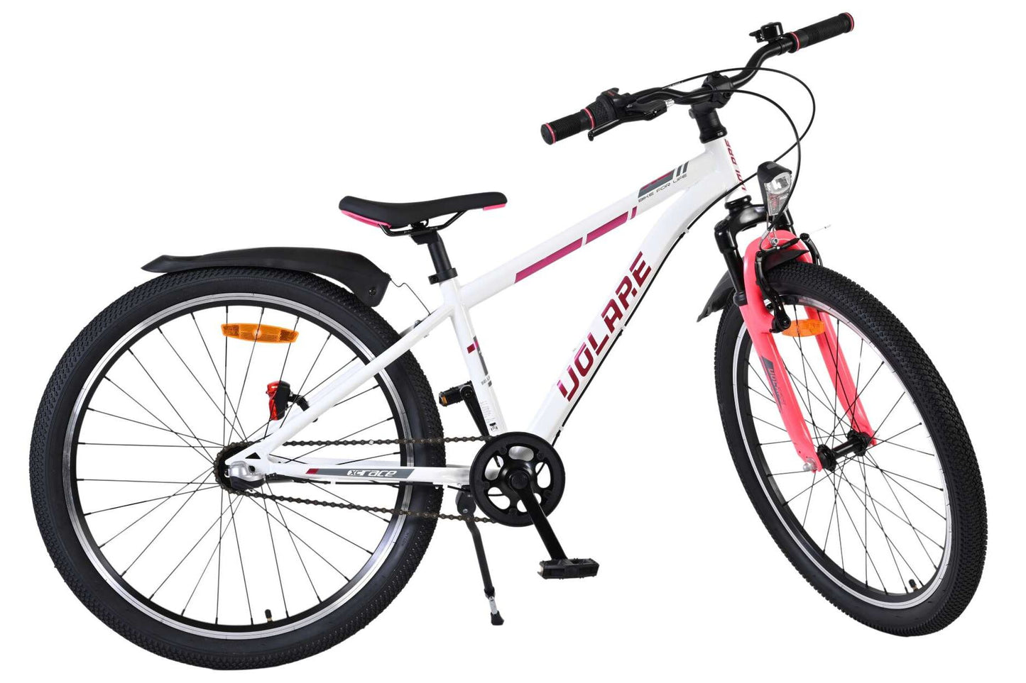 Volare XC Race 24 Tum Barncykel, Vit/Rosa med Shimano 3 Växlar - För barn 8-10 år