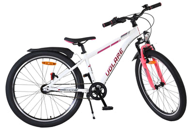 Volare XC Race 24 Tum Barncykel, Vit/Rosa med Shimano 3 Växlar - För barn 8-10 år