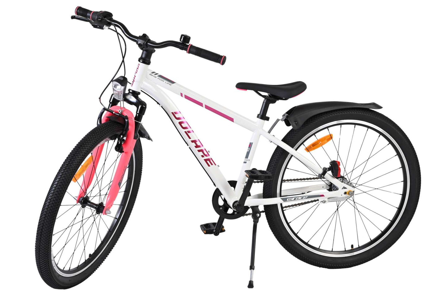 Volare XC Race 24 Tum Barncykel, Vit/Rosa med Shimano 3 Växlar - För barn 8-10 år