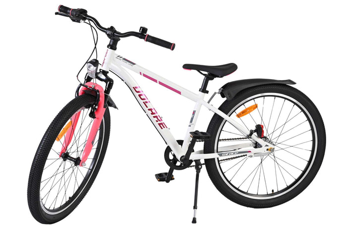 Volare XC Race 24 Tum Barncykel, Vit/Rosa med Shimano 3 Växlar - För barn 8-10 år