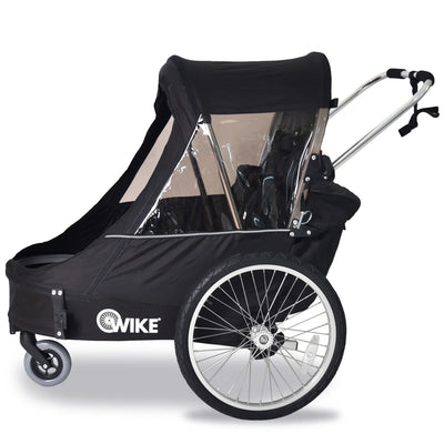 Wike Premium Cykelvagn för Barn – 2 Sits, 3-i-1 (Cykel, Barnvagn & Jogging)