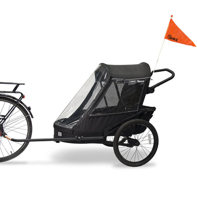 Wike Premium Suspension Cykelvagn för Barn – 2 Sits, 3-i-1 (Cykel, Barnvagn & Jogging)