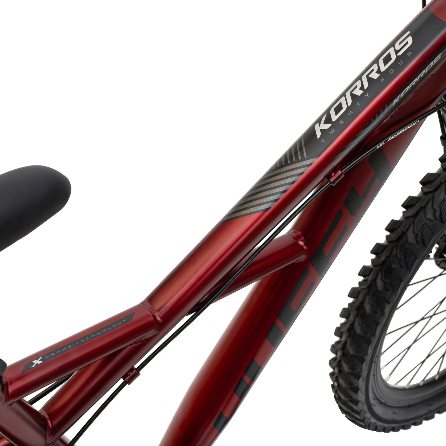 Huffy Korros 24 tum 21-växlad MTB, Röd- För barn 8-12 år