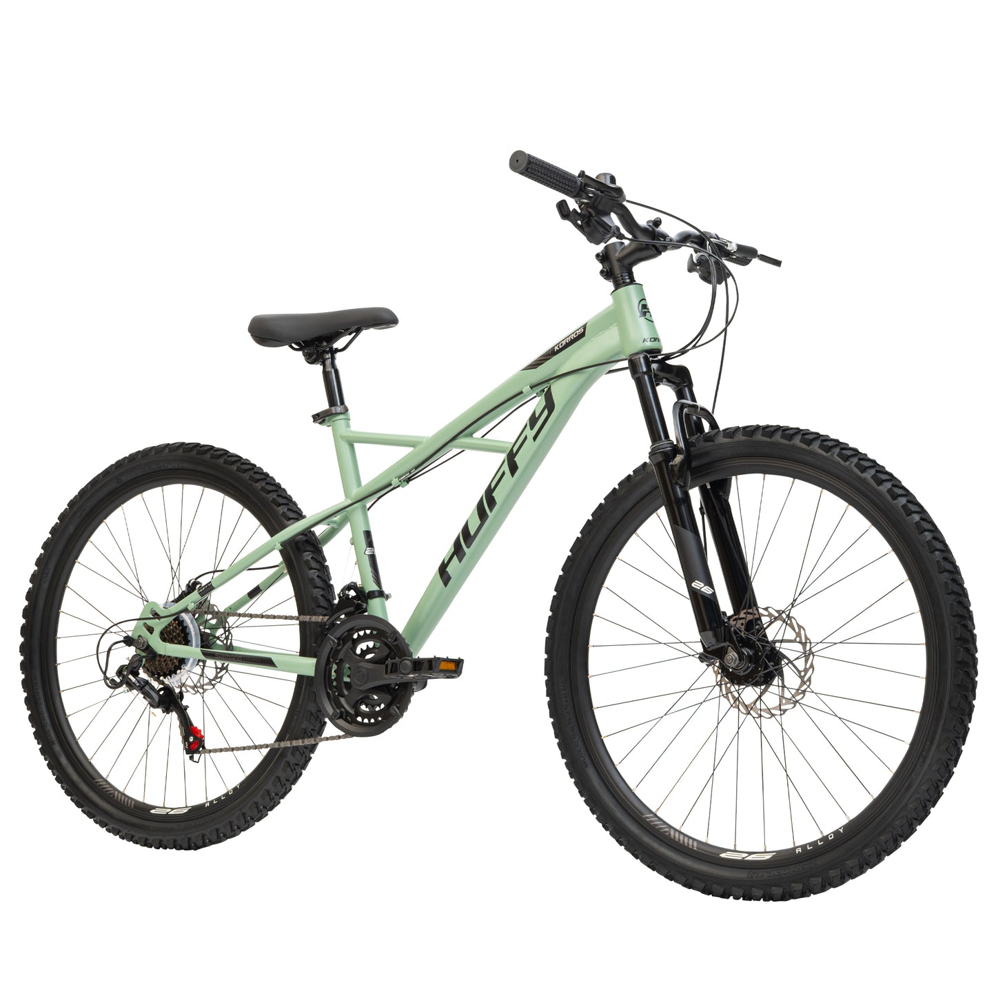 Huffy Korros 26 tum Hardtail MTB, 21 Shimano-växlar & X-frame (Grön)