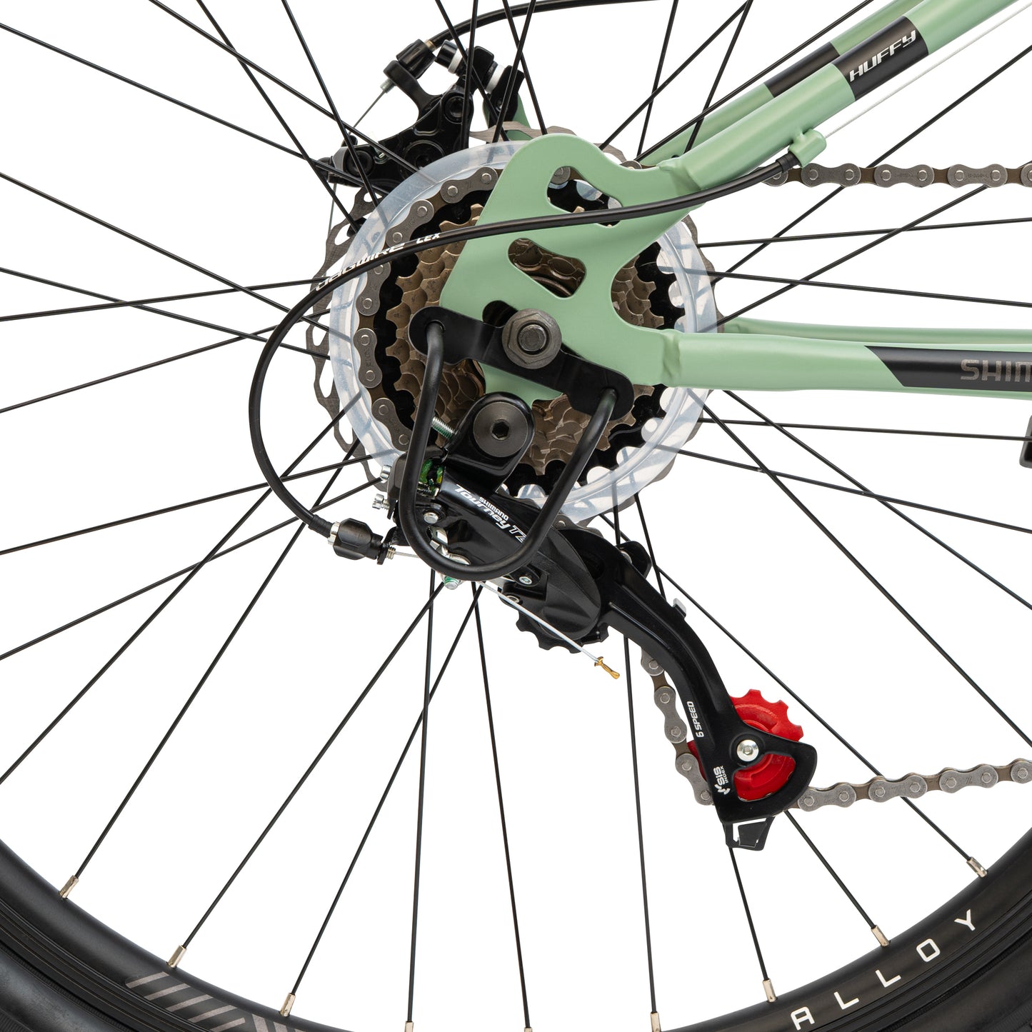 Huffy Korros 26 tum Hardtail MTB, 21 Shimano-växlar & X-frame (Grön)