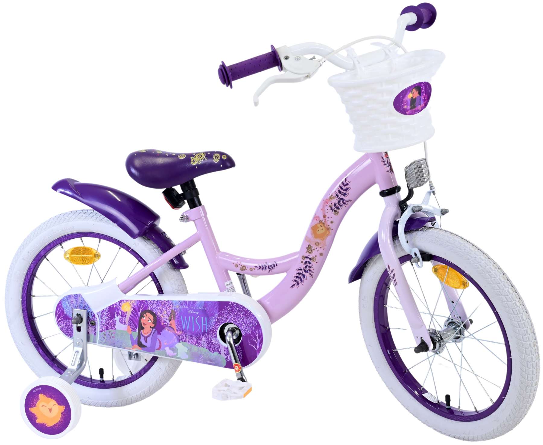 Disney Wish Barncykel 14 tum, Lila - Lilla Cykelbutiken