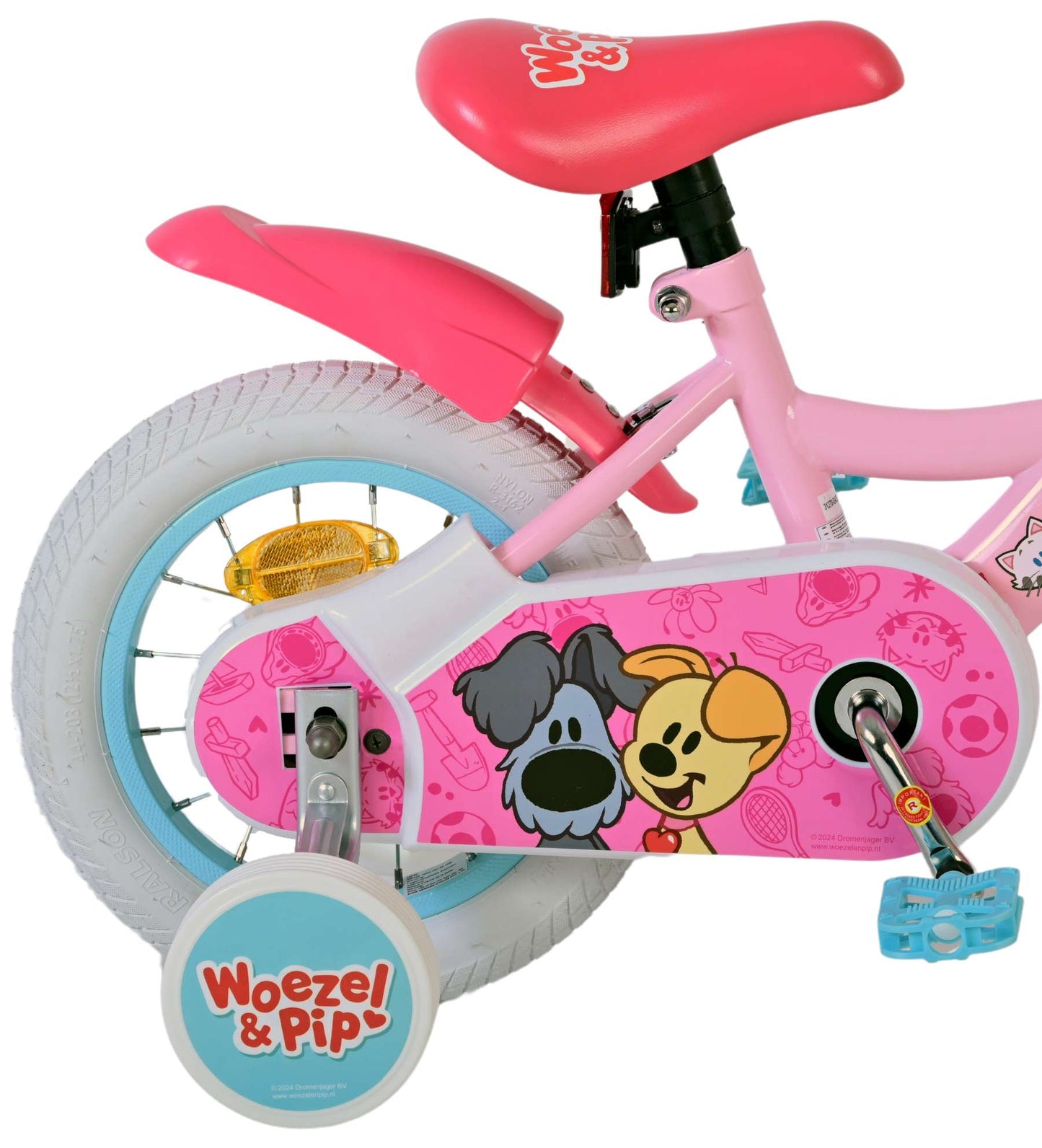 Woezel & Pip Barncykel 12 tum, Rosa - Lilla Cykelbutiken
