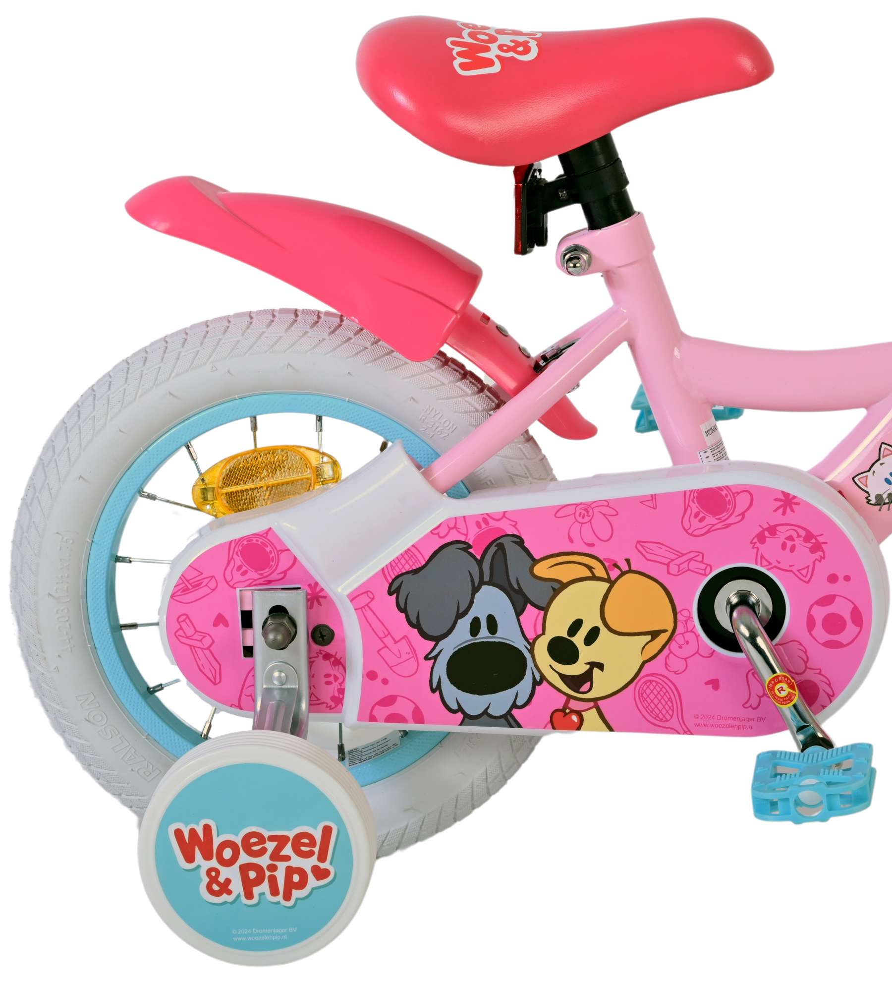 Woezel & Pip Barncykel 12 tum, Rosa - Lilla Cykelbutiken