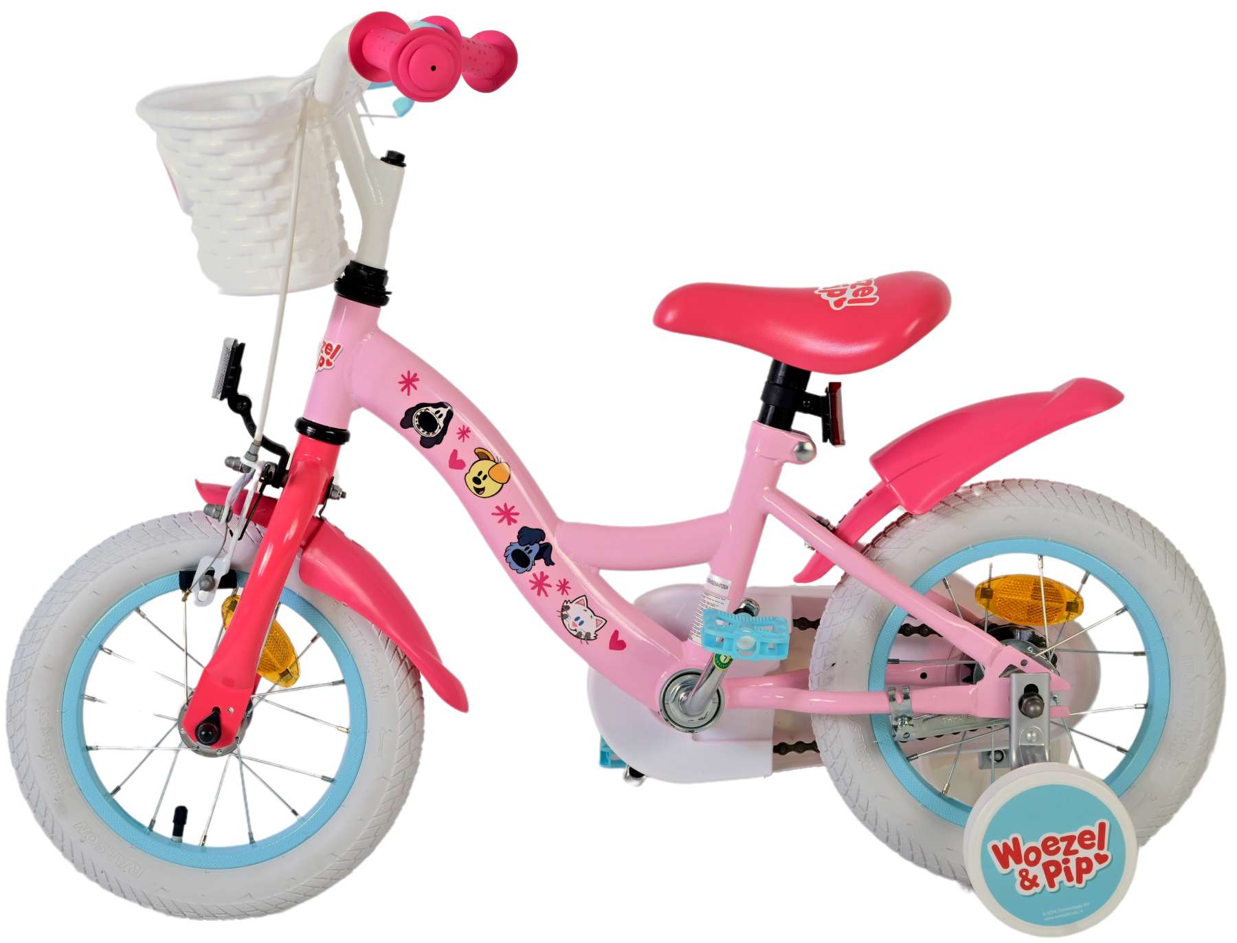 Woezel & Pip Barncykel 12 tum, Rosa - Lilla Cykelbutiken